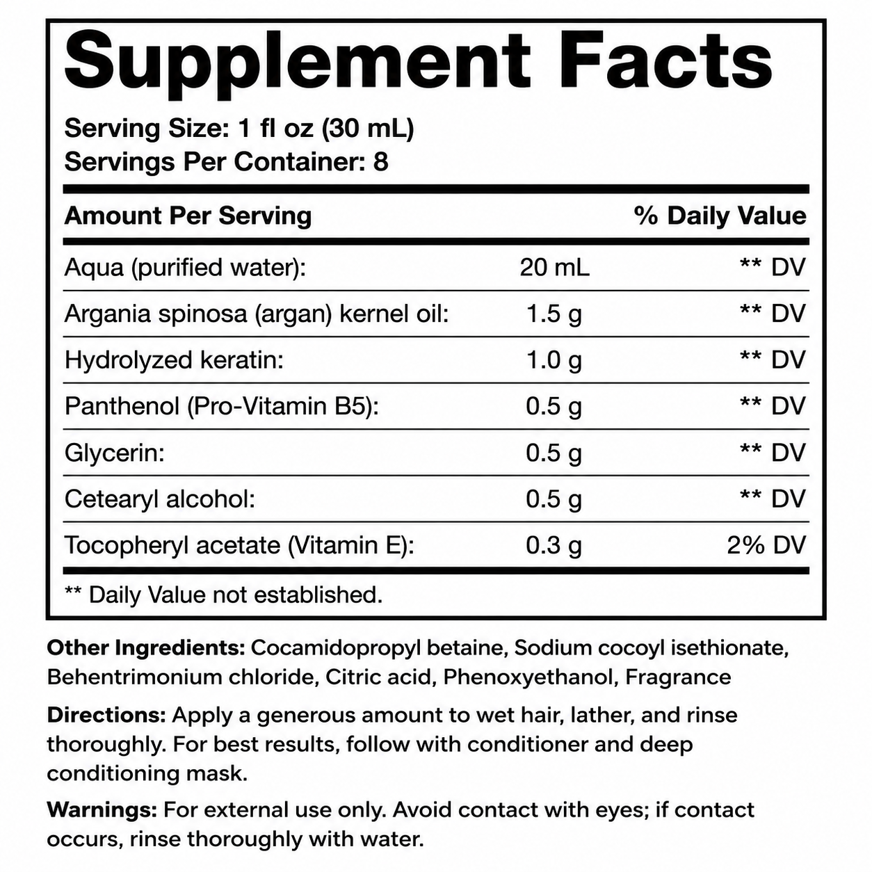 Ultimate Hair Repair Bundle — Supplement Facts